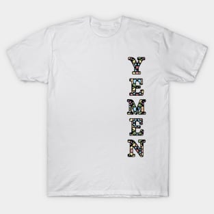 Yemen Stained Glass Patriotic Design T-Shirt